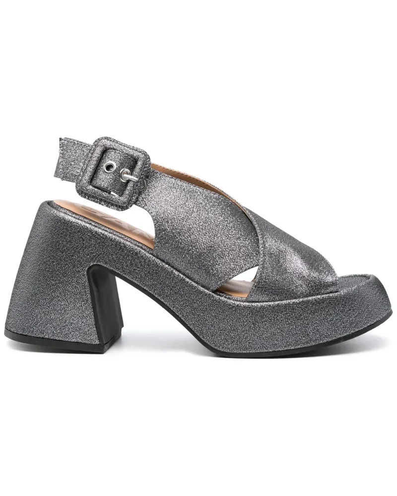 Ganni Sandalen im Glitzer-Look 95mm - Silber Silber