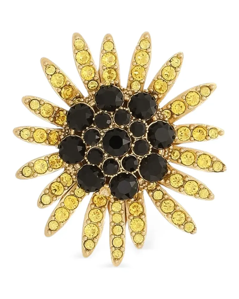 Dolce & Gabbana Flower Brosche mit Strass - Gold Gold