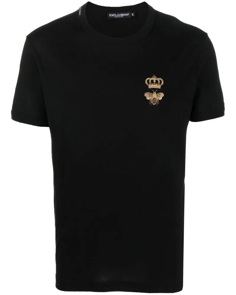 Dolce & Gabbana T-Shirt mit aufgesticktem Motiv - Schwarz Schwarz