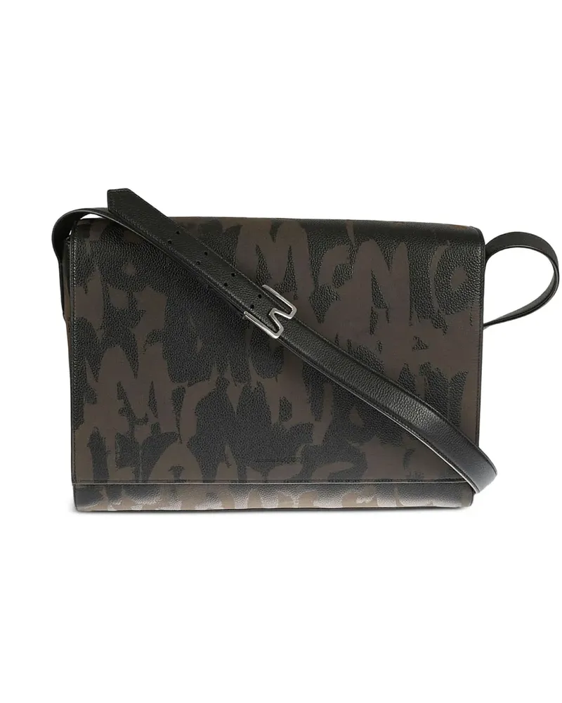 Alexander McQueen Schultertasche mit Logo-Print - Schwarz Schwarz