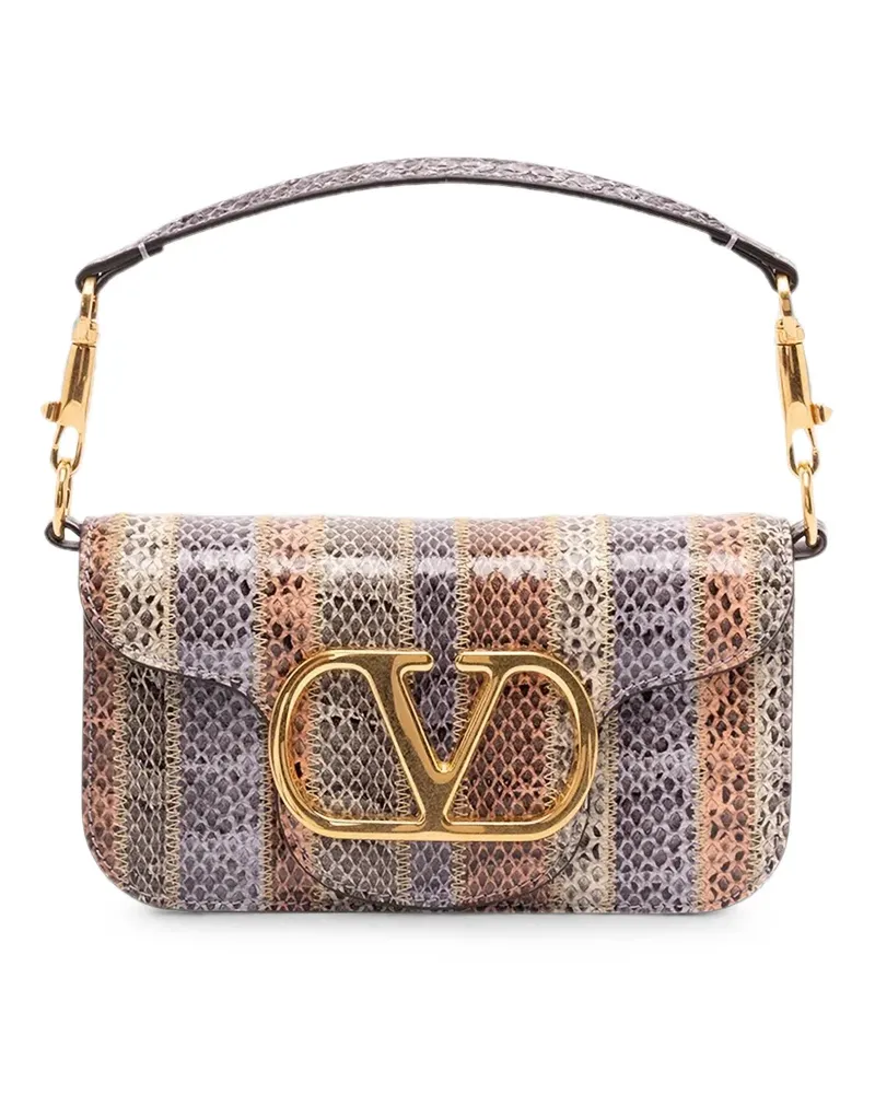 Valentino Garavani VLogo Signature Schultertasche mit Schlangen-Effekt - Grau Grau