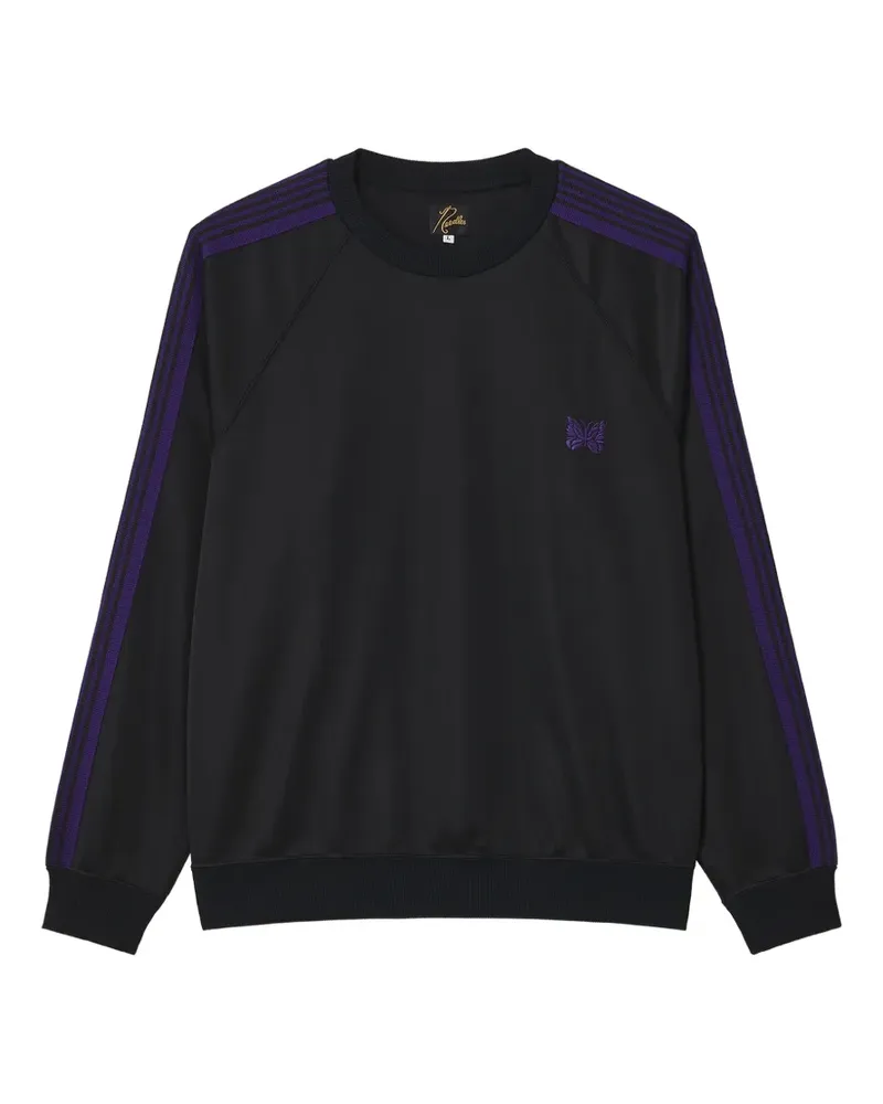NEEDLES logo-embroidered side-stripe sweatshirt - Schwarz Schwarz
