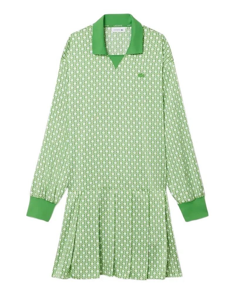 Lacoste Gemustertes Minikleid mit Falten - Grün Grün