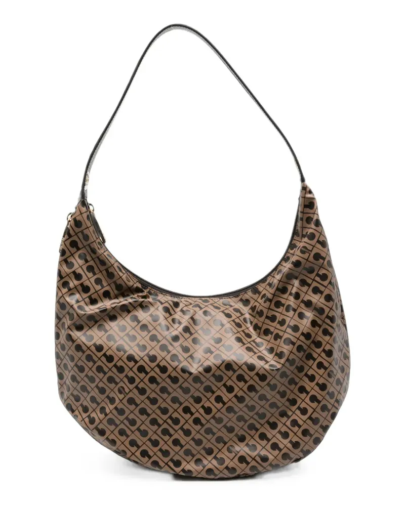 Gherardini monogram-print shoulder bag - Nude Nude