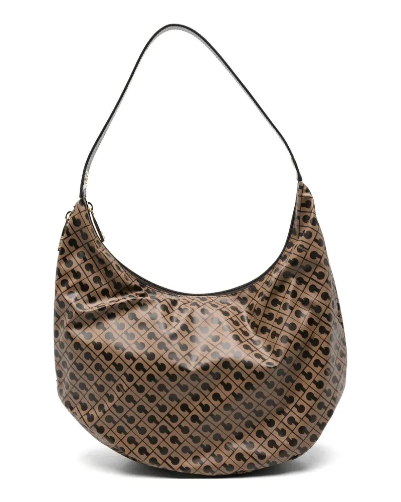 Gherardini Schultertasche mit Monogramm-Print - Nude Nude