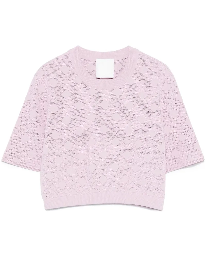Givenchy Cropped-Top mit Logo-Strickmuster - Rosa Rosa