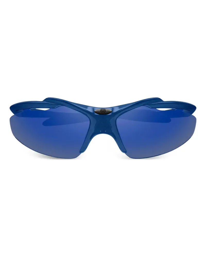 Balenciaga wrap-around oval-frame sunglasses - Blau Blau