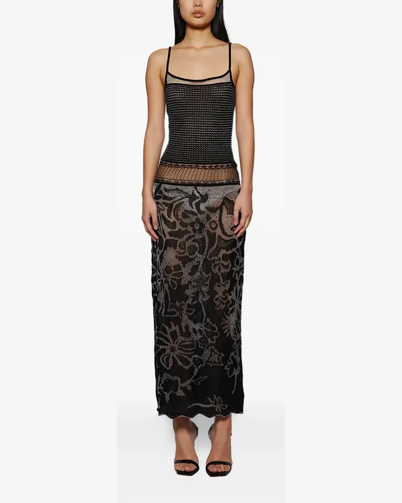 Roberta Einer Gemustertes Midikleid - BLACK/GREY Black