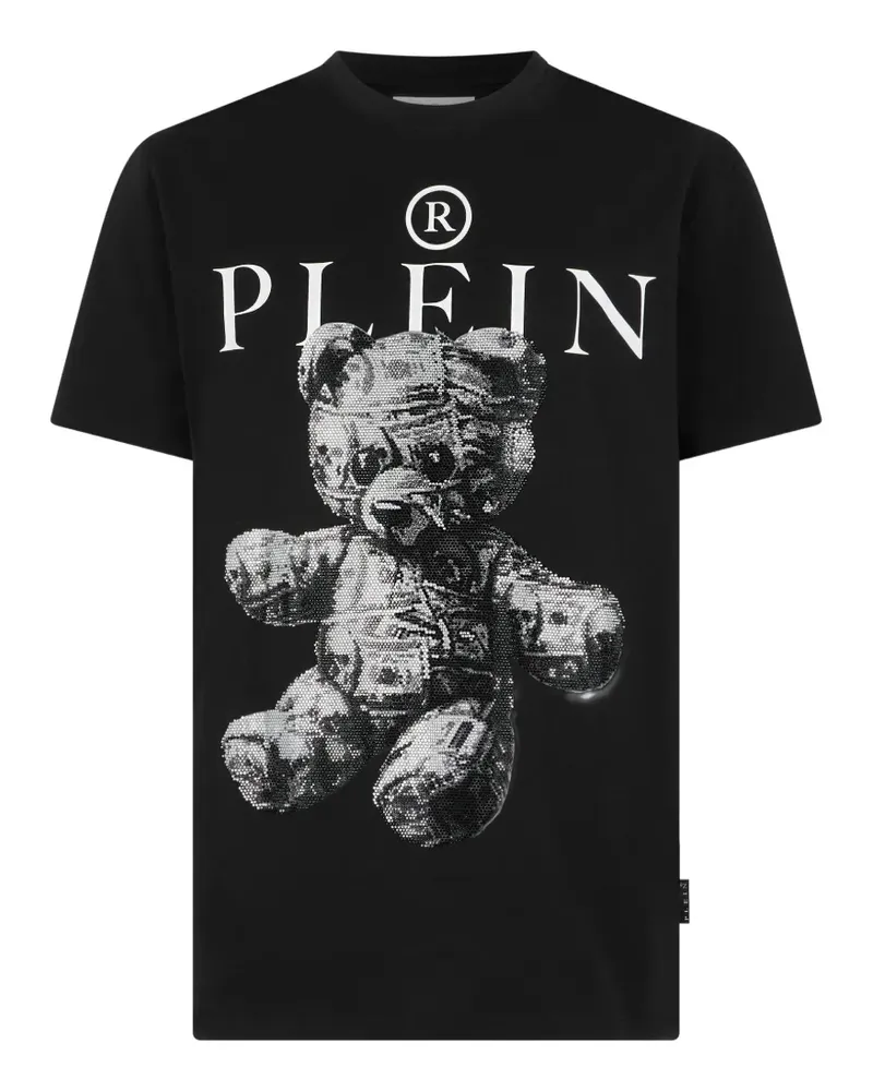 Philipp Plein jersey T-shirt Teddy Dollar stones - Schwarz Schwarz