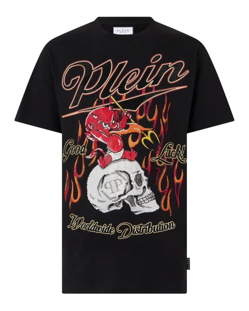 Philipp Plein T-Shirt mit Strass-Print - Schwarz Schwarz