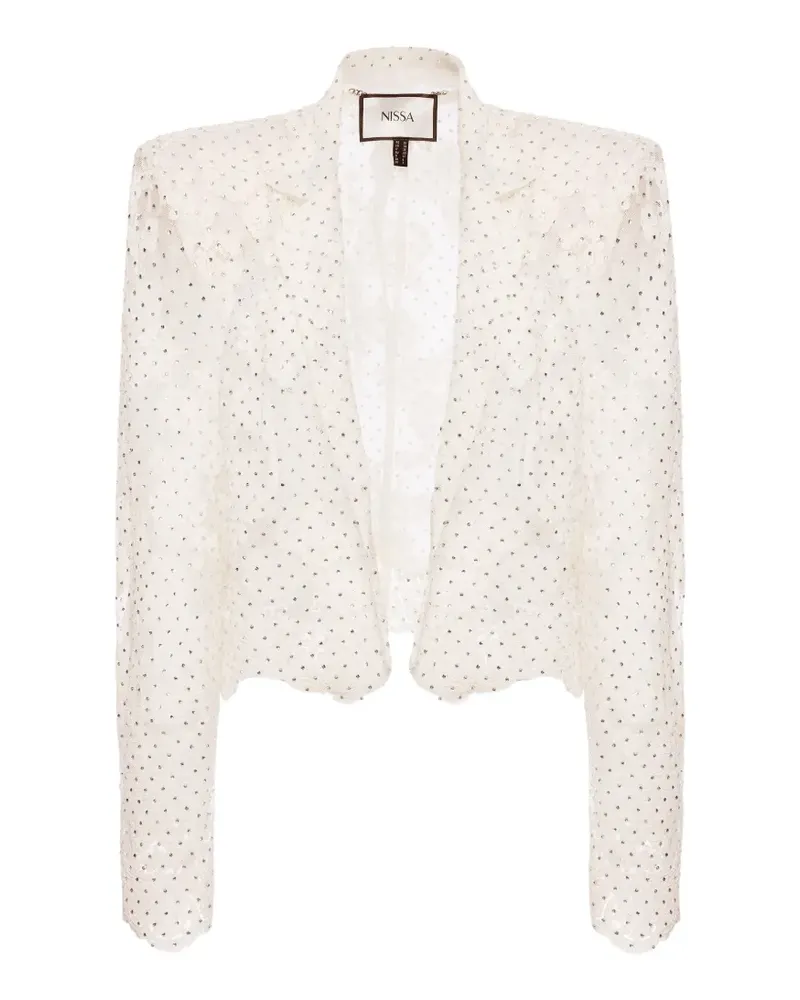 NISSA embellished lace blazer - Weiß Weiß