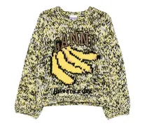 Pullover mit grafischem Print - Gelb