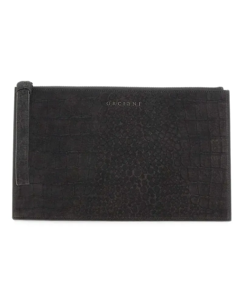 Orciani Cocco Nabuck Clutch - Schwarz Schwarz
