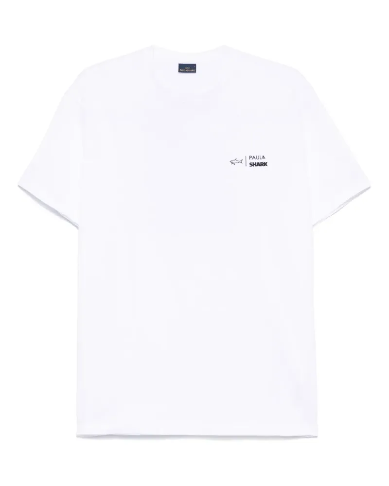 Paul & Shark T-Shirt mit gummiertem Logo - Weiß Weiß