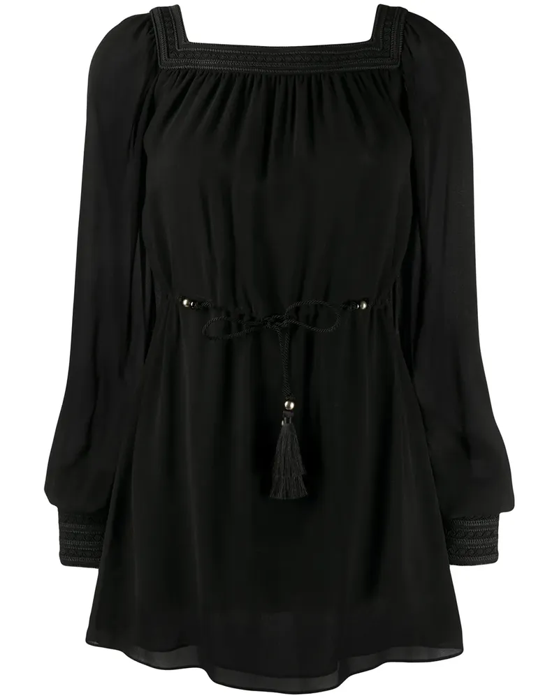 Saint Laurent Minikleid mit eckigem Ausschnitt - Schwarz Schwarz