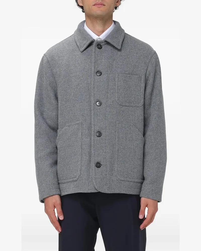 Brooksfield patch-pocket wool-blend coat - Grau Grau