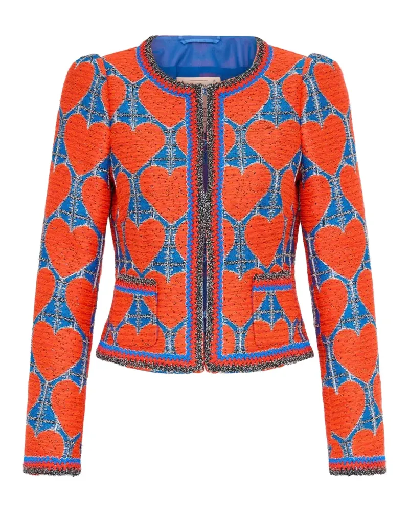 Maison Common heart-print bouclé jacket - Rot Rot