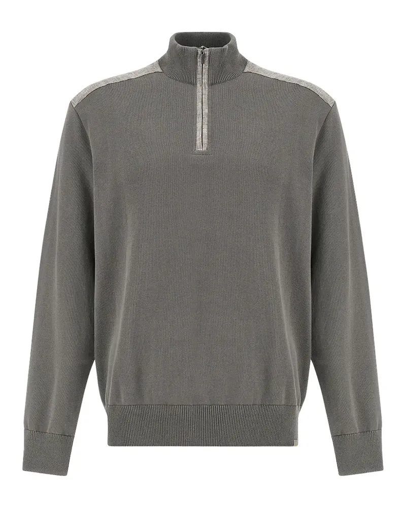 Paul & Shark Pullover mit kurzem Reißverschluss - Grau Grau