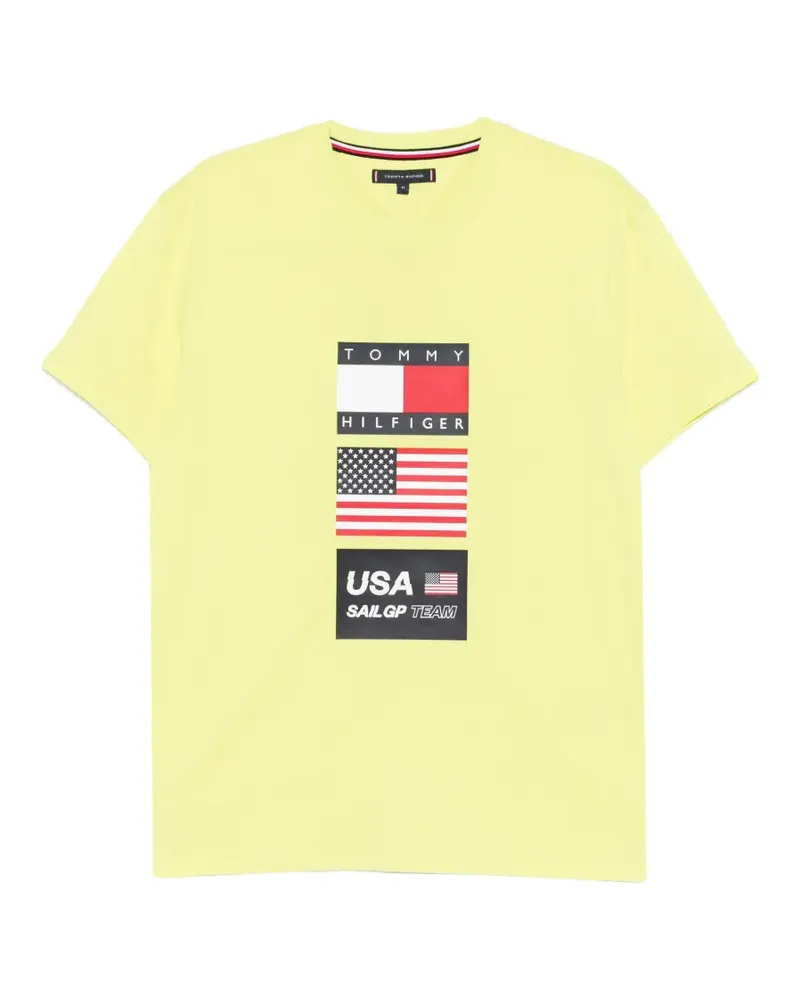 Tommy Hilfiger logo-print T-shirt - Gelb Gelb