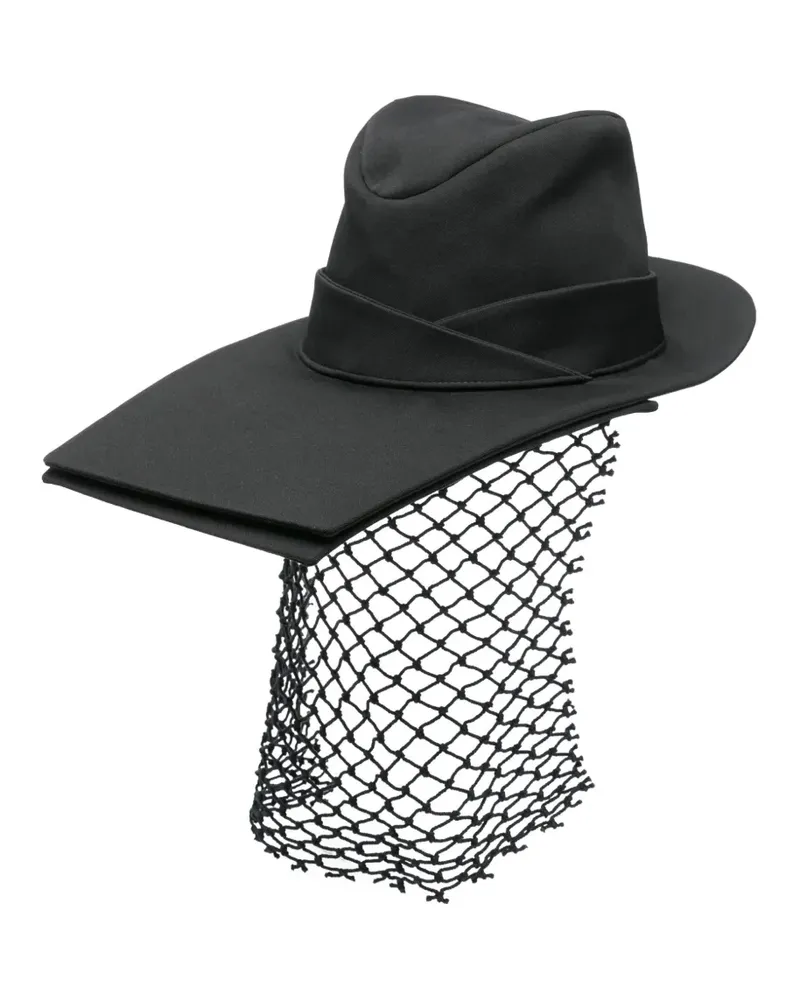 Yohji Yamamoto Hut im Layering-Look - Schwarz Schwarz