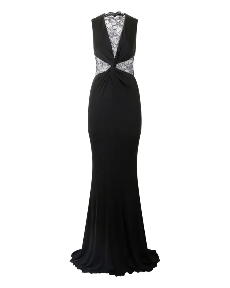 Roberto Cavalli Abendkleid mit Spitzeneinsatz - Schwarz Schwarz