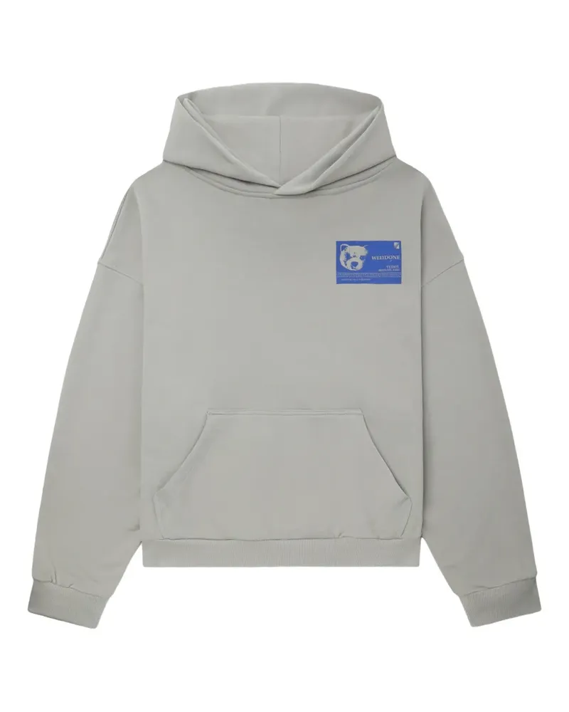 WE 11 DONE Hoodie mit grafischem Print - Grau Grau