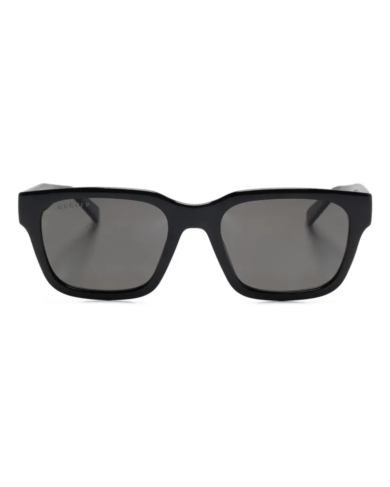 Gucci Sonnenbrille mit eckigem Gestell - Schwarz Schwarz