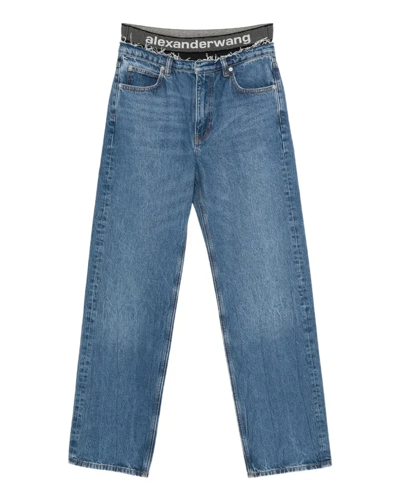 Alexander Wang Ez logo-waistband jeans - Blau Blau