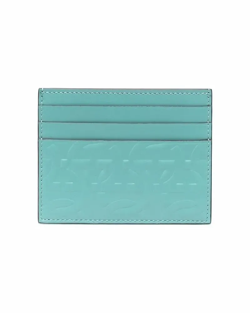 Ferragamo Kartenetui mit Gancini-Prägung - Blau Blau