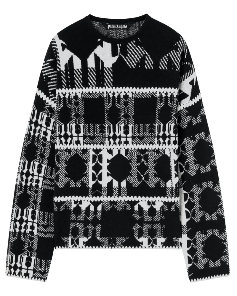Palm Angels Intarsien-Pullover mit Monogramm - Schwarz Schwarz