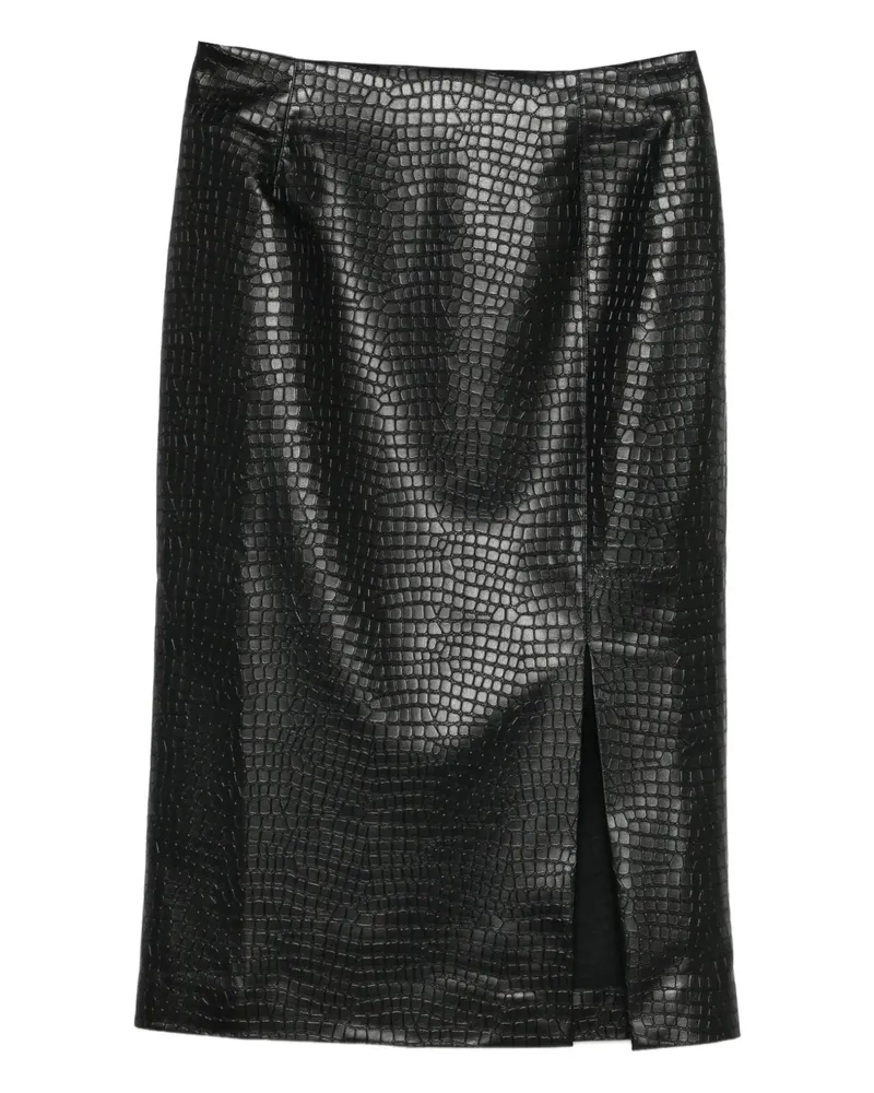 Manuel Ritz crocodile-effect faux-leather skirt - Schwarz Schwarz