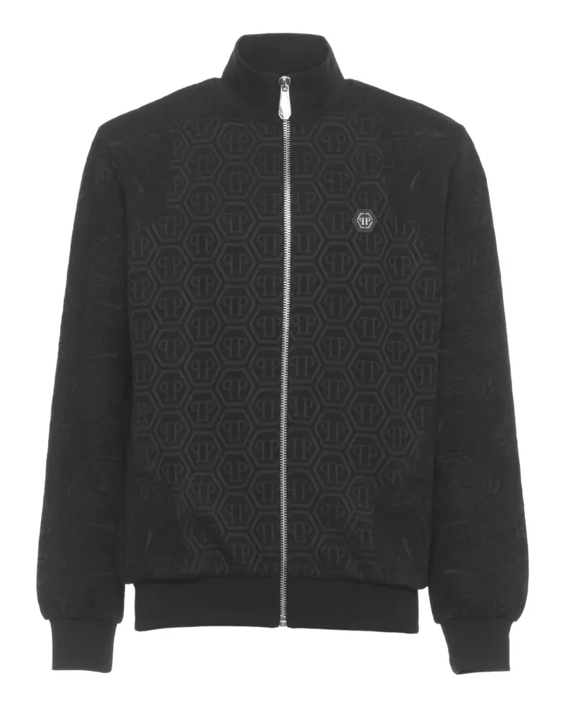 Philipp Plein Sportjacke mit Jacquard-Monogramm - Schwarz Schwarz