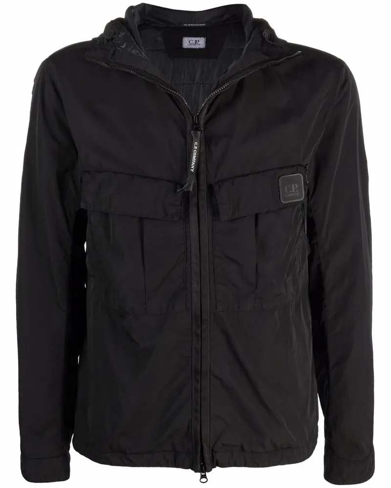 C.P. Company Chrome Kapuzenjacke - Schwarz Schwarz