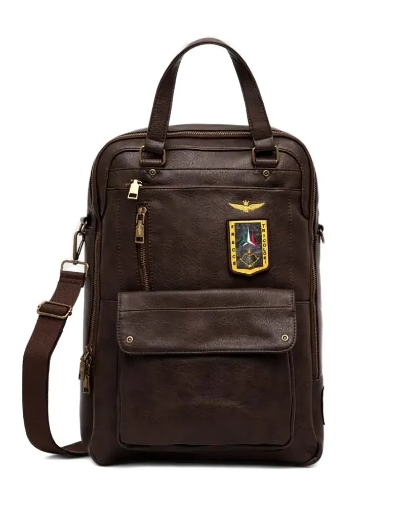 Aeronautica Militare Rucksack mit Patch-Henkel - Braun Braun