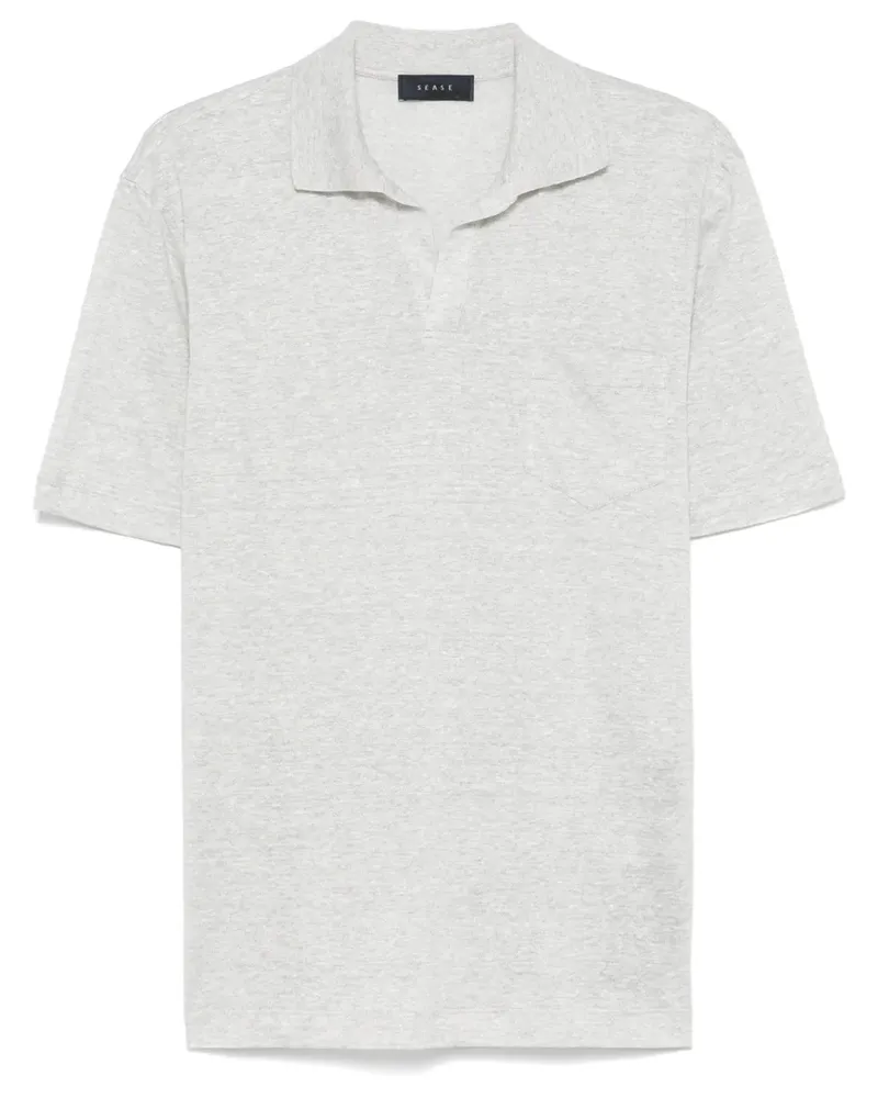 SEASE T-Shirt mit Schlitz am Ausschnitt - Grau Grau