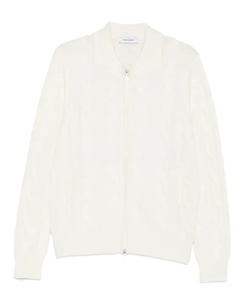 Gran Sasso cable-knit zip-up CARDIGAN - Weiß Weiß