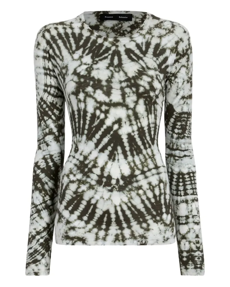 Proenza Schouler Mia Batik-T-Shirt - Weiß Weiß