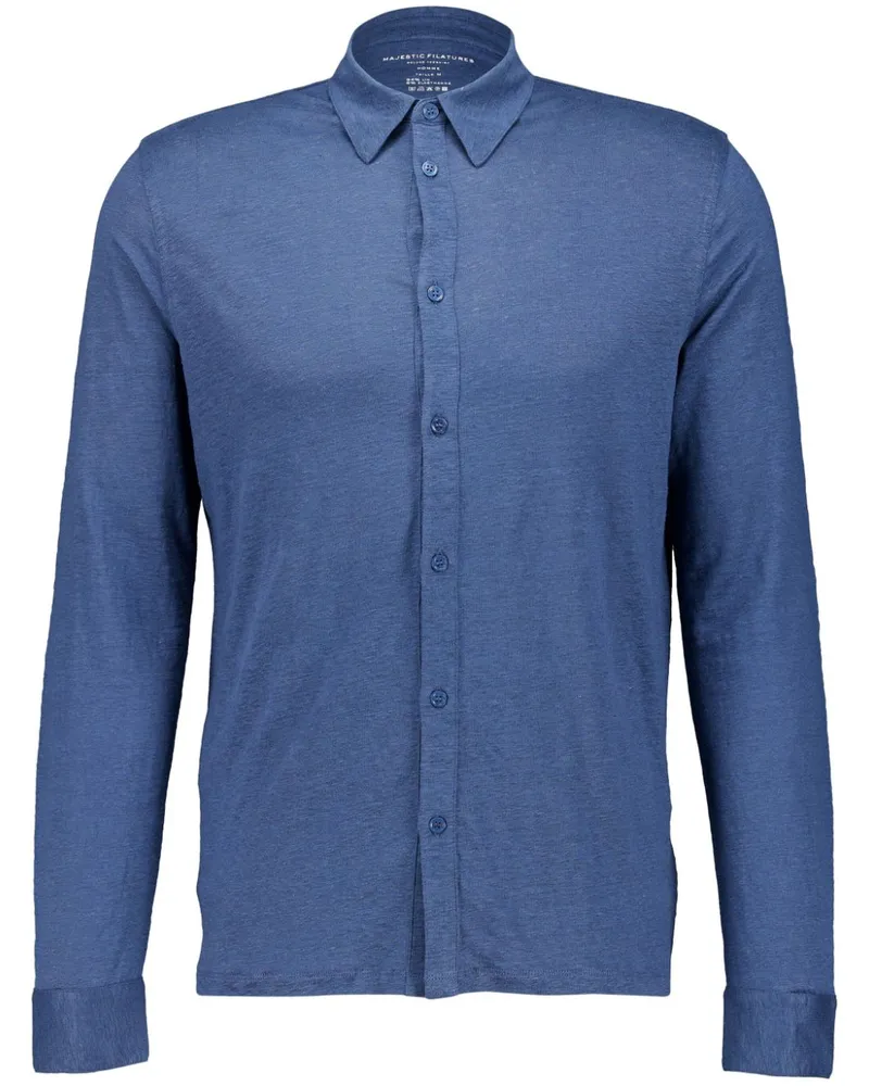 Majestic Hemd aus Leinen-Flachsgemisch - Blau Blau