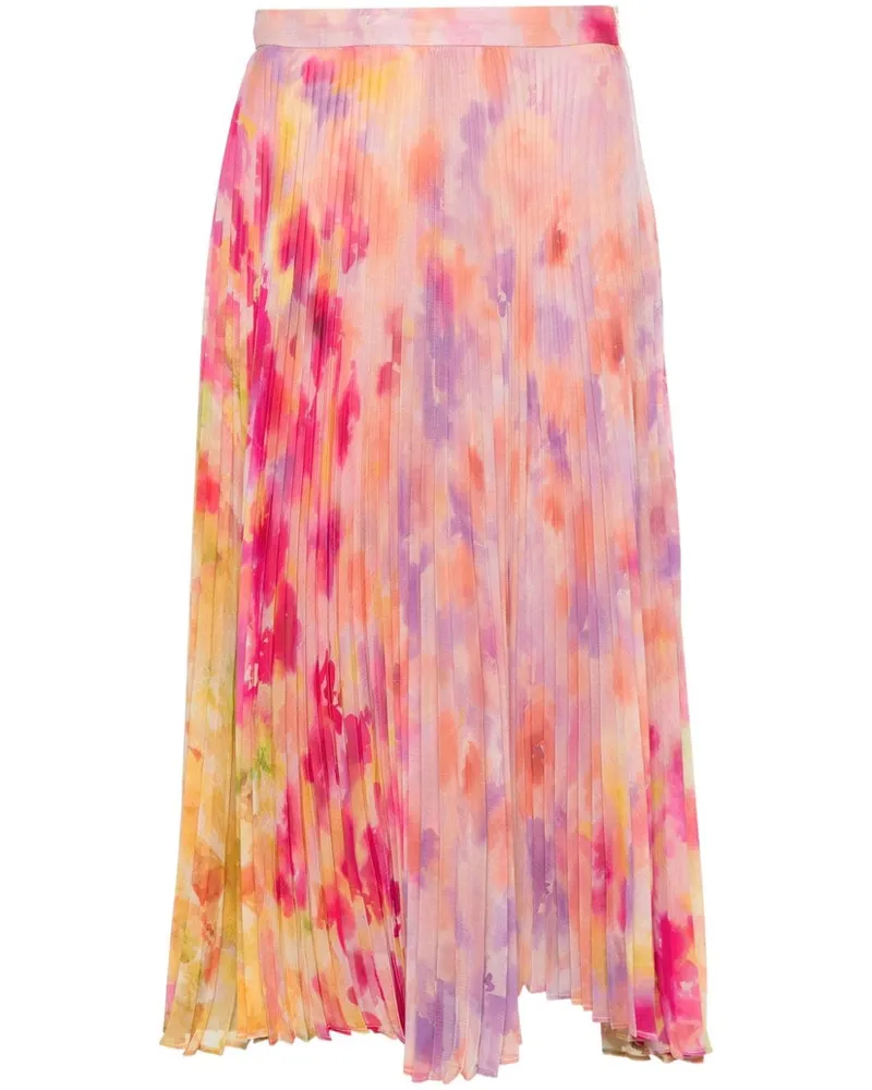 Twin-Set Faltenrock mit Blumen-Print - Rosa Rosa