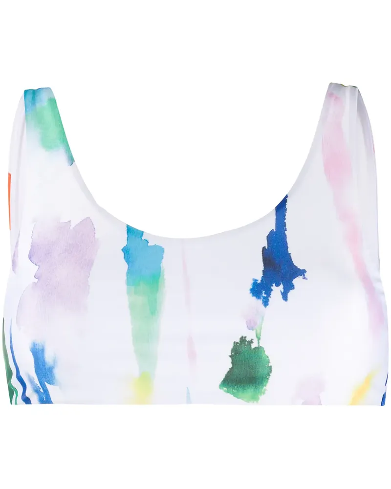 Être Cécile Bikinioberteil mit Aquarell-Print - Weiß Weiß