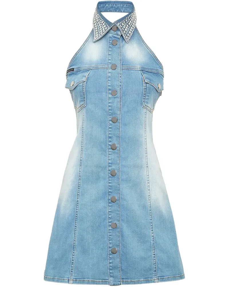 Philipp Plein Klassisches Jeans-Minikleid - Blau Blau