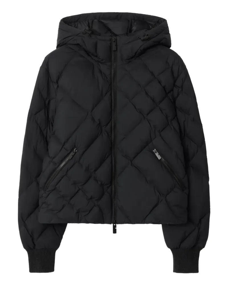 Burberry Gesteppte Delley Jacke mit Karomuster - Schwarz Schwarz