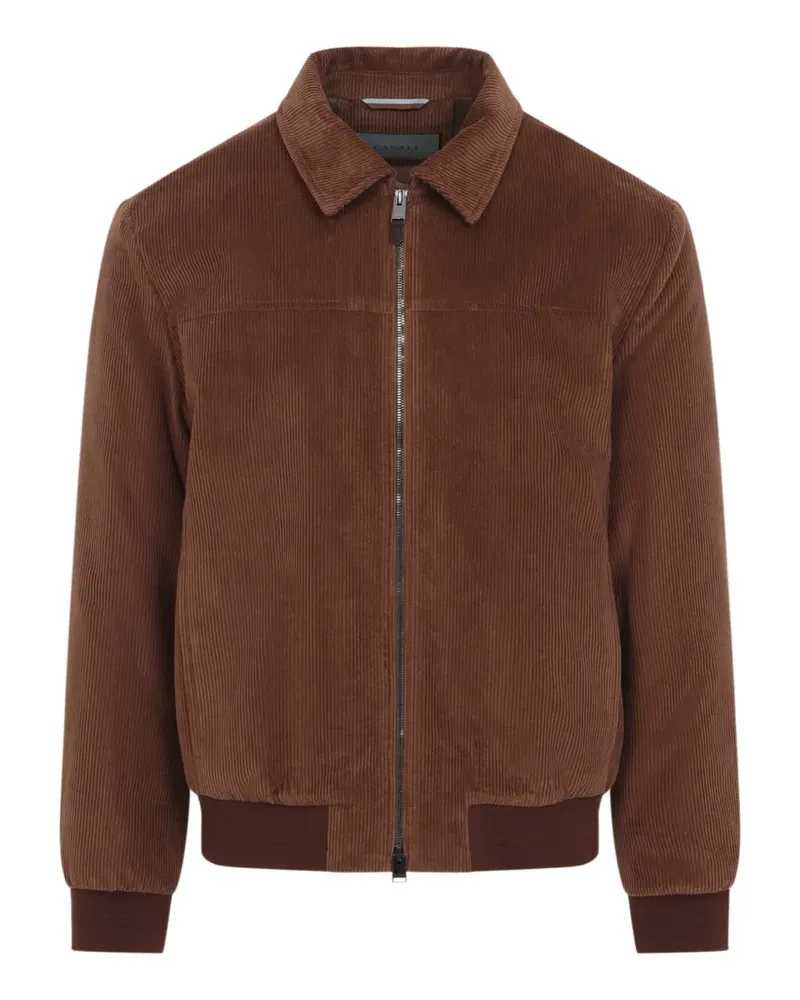 Canali Cordjacke mit Reißverschluss - Braun Braun