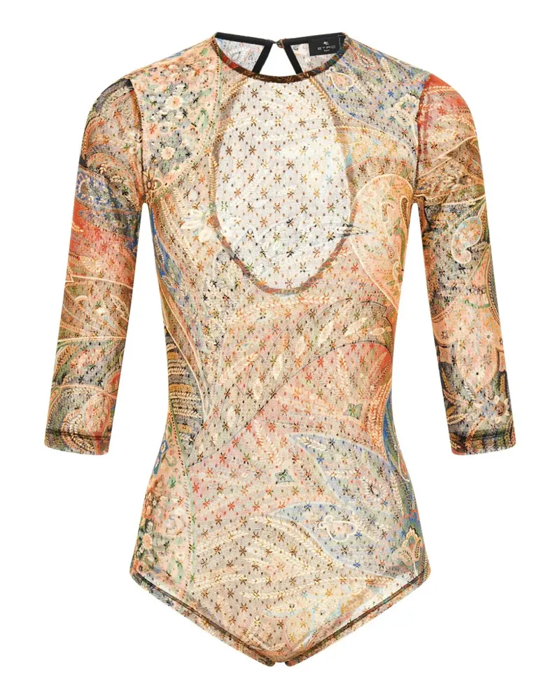 Etro paisley-print bodysuit - Nude Nude