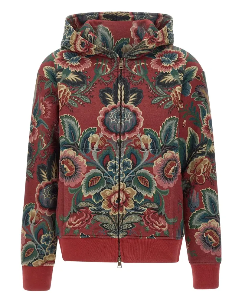 Etro Kapuzenjacke mit Blumen-Print - Rot Rot