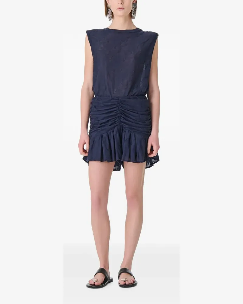 IRO Hasley ruched ruffled short skirt - Blau Blau