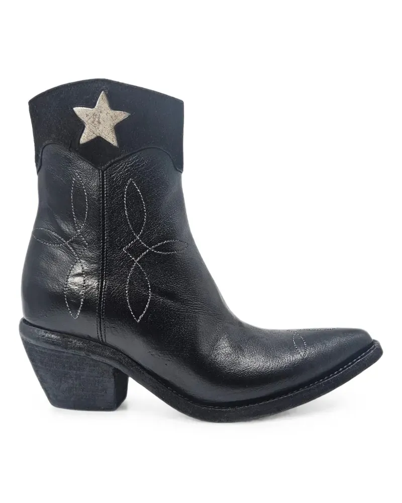 MADISON.MAISON Pointy Stiefeletten im Patchwork-Look - Schwarz Schwarz