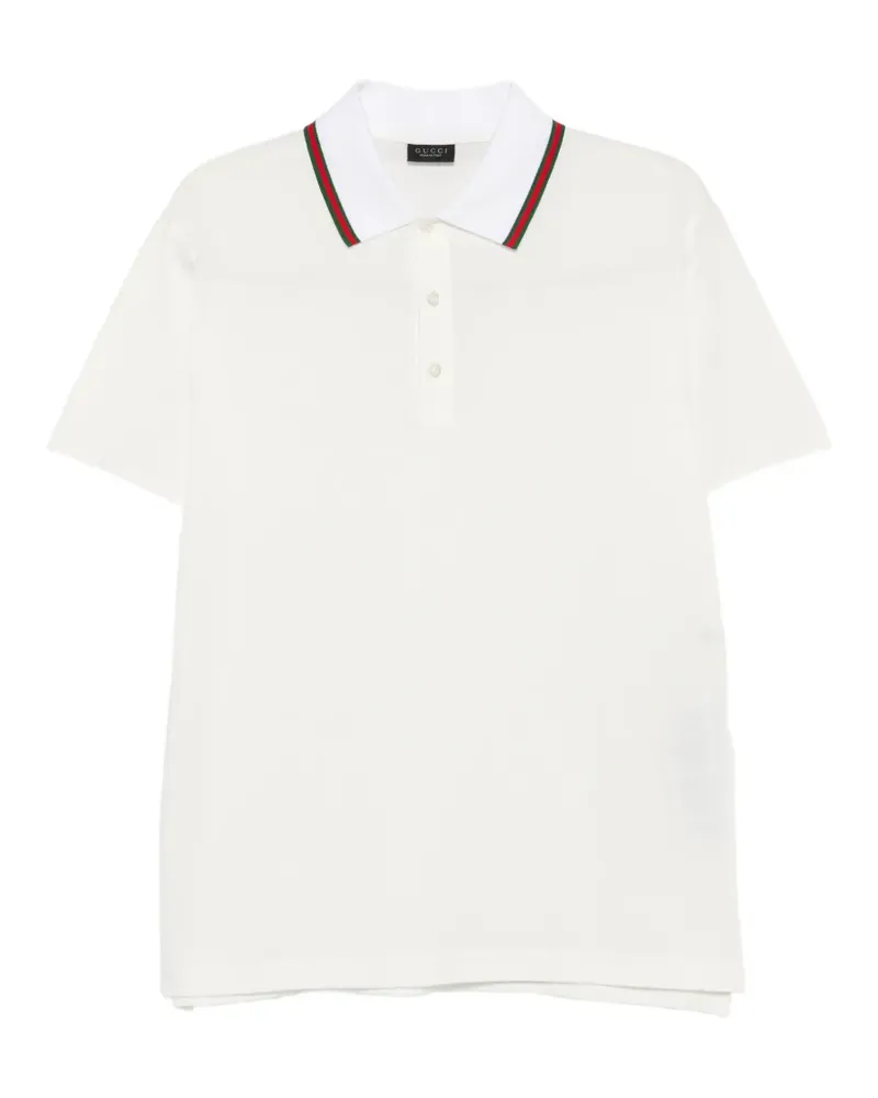 Gucci Poloshirt mit Webstreifen - Weiß Weiß