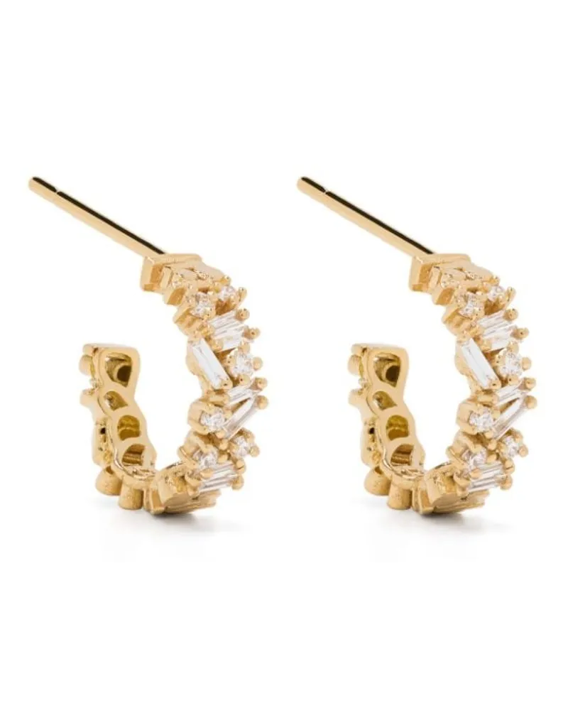 Suzanne Kalan Kleine 18kt Gelbgoldcreolen mit Diamanten Gold