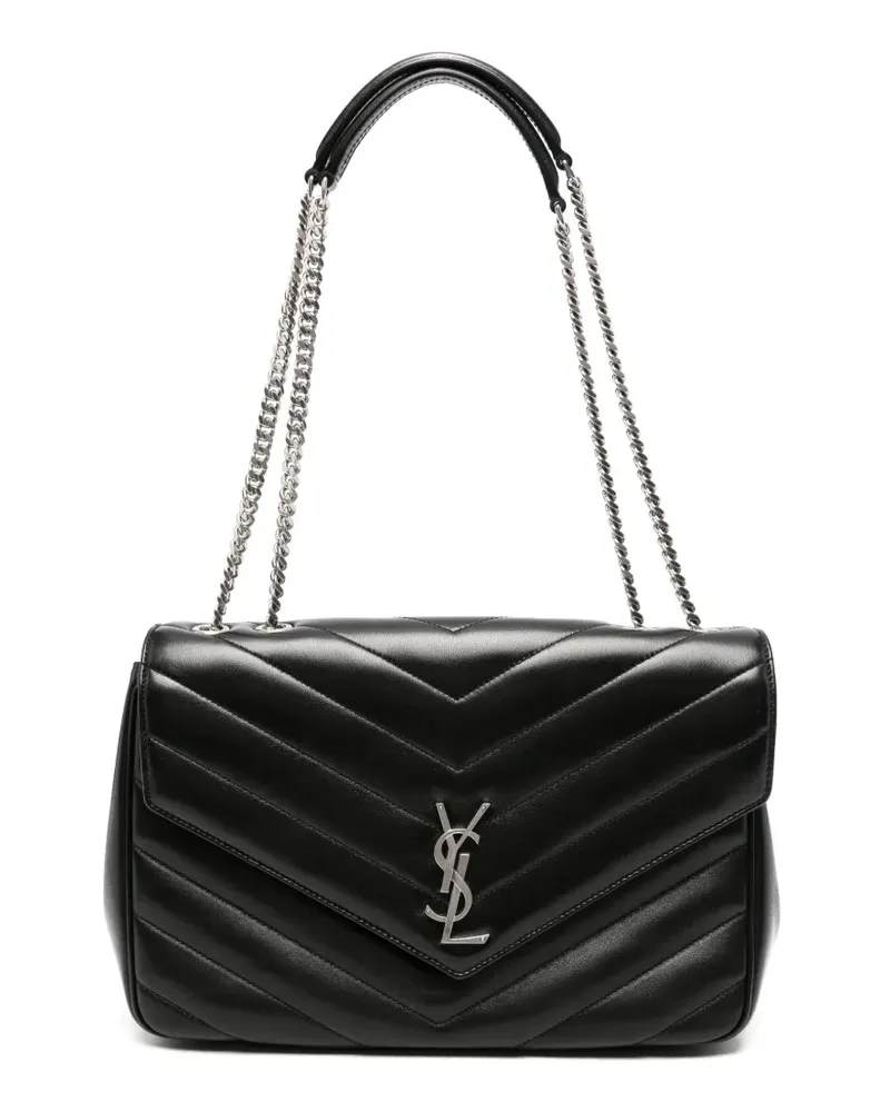 Saint Laurent Loulou Matelassé-Schultertasche - Schwarz Schwarz